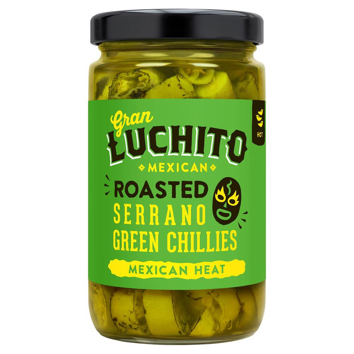 Gran Luchito Roasted Sliced Serrano Green Chillies 215g