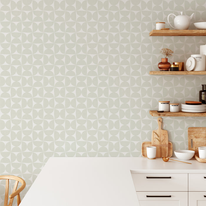 Half Circle Tile Wallpaper - Light Sage