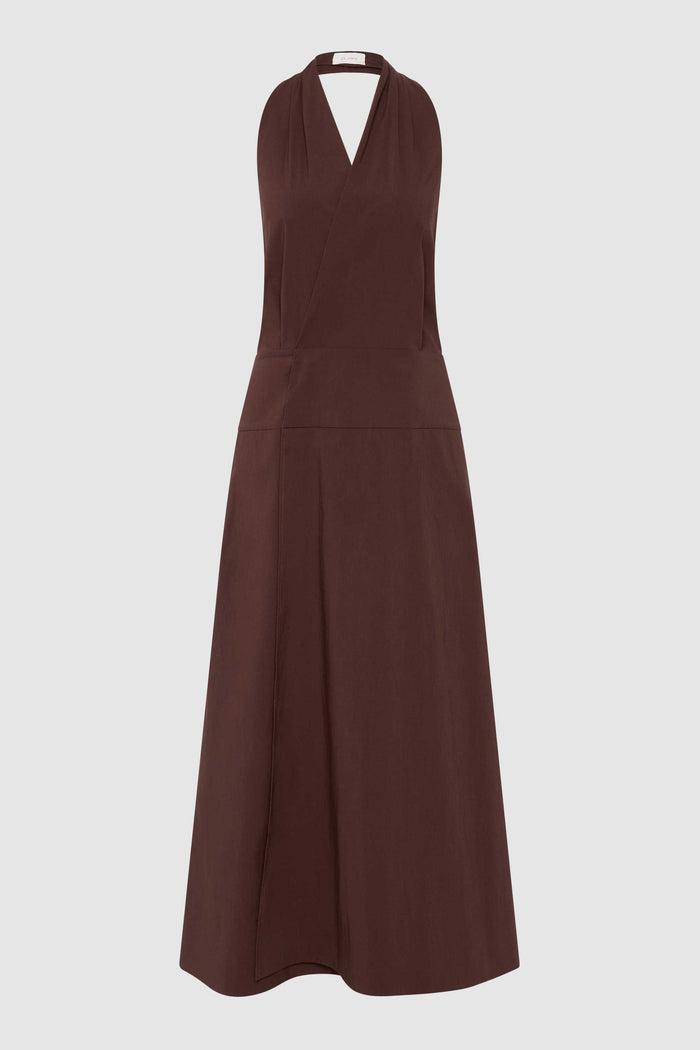 Halter Wrap Dress - Liqueur