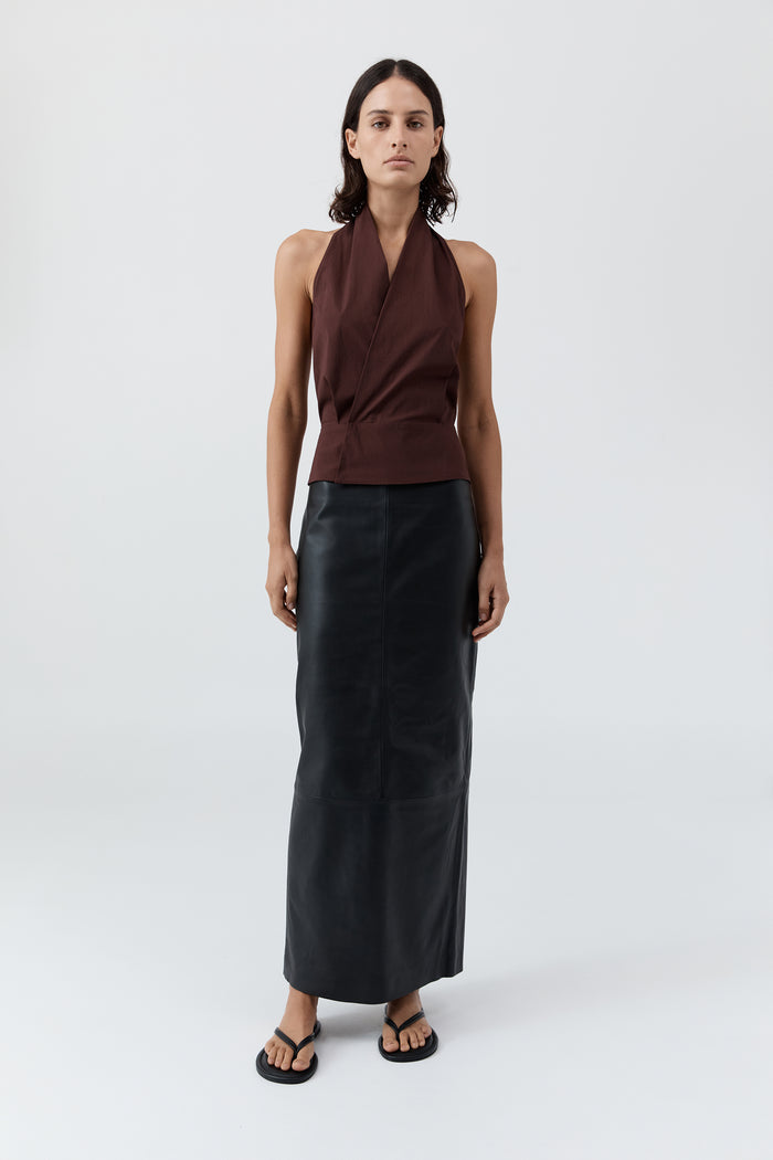 Halter Wrap Top - Liqueur