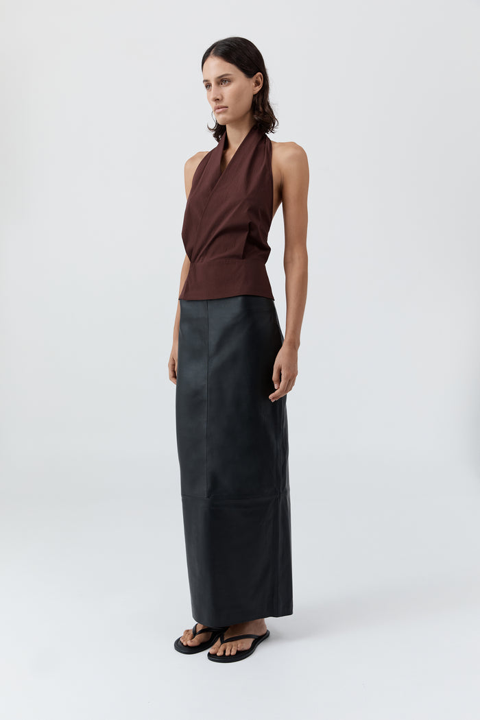 Halter Wrap Top - Liqueur