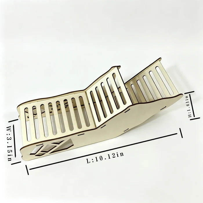 Hamster Wooden Tunnel Passage with Ladder, Golden Hamster Hideout House, Cage Decoration Supplies