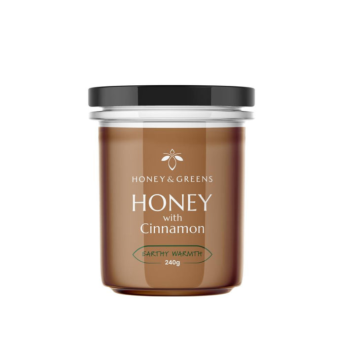 Honey & Greens British Honey with Ceylon Cinnamon 240g