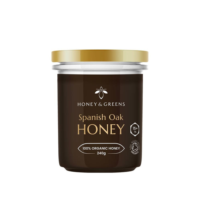 Honey & Greens Spanish Organic Oak Honey 240g