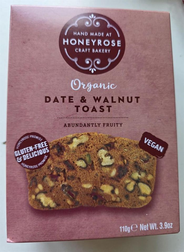 Honeyrose Organic Gluten Free Vegan Date & Walnut Toast 110g