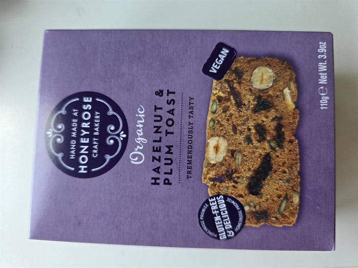 Honeyrose Organic Gluten Free Vegan Hazelnut & Plum Toast 110g