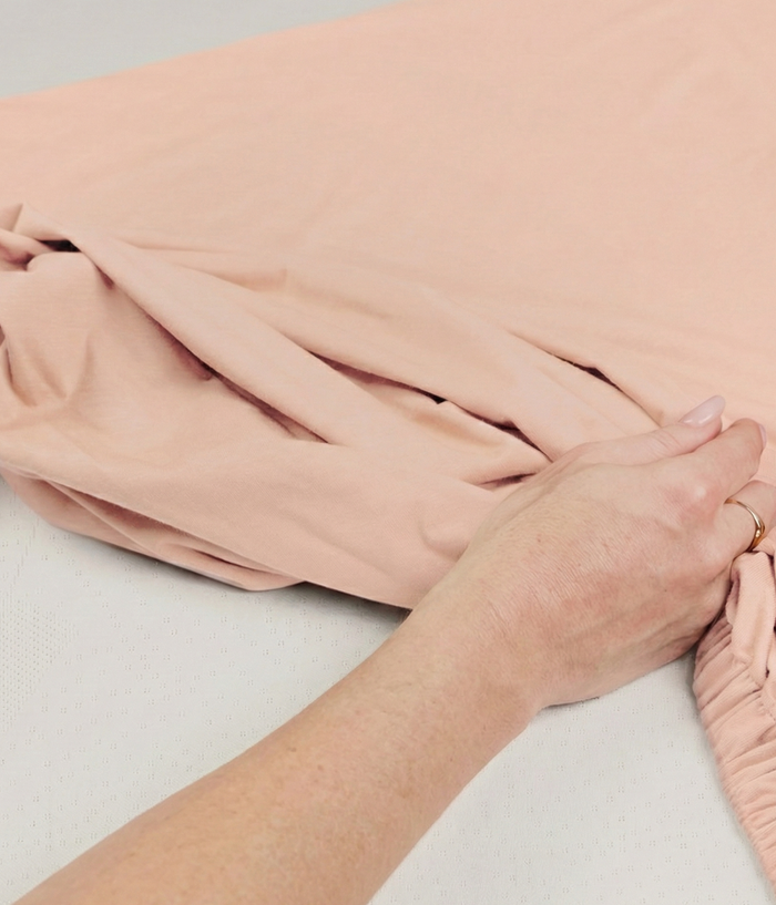 HushDry™ 2-in-1 Waterproof Fitted Cot Bed Sheet Viscose from Bamboo Blush