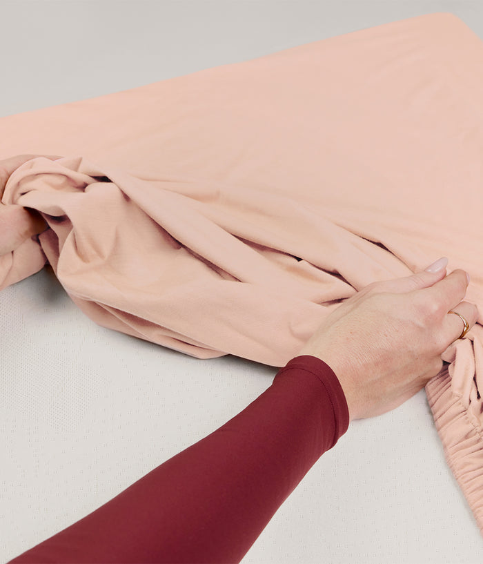 HushDry™ 2-in-1 Waterproof Fitted Single Sheet Viscose from Bamboo Blush