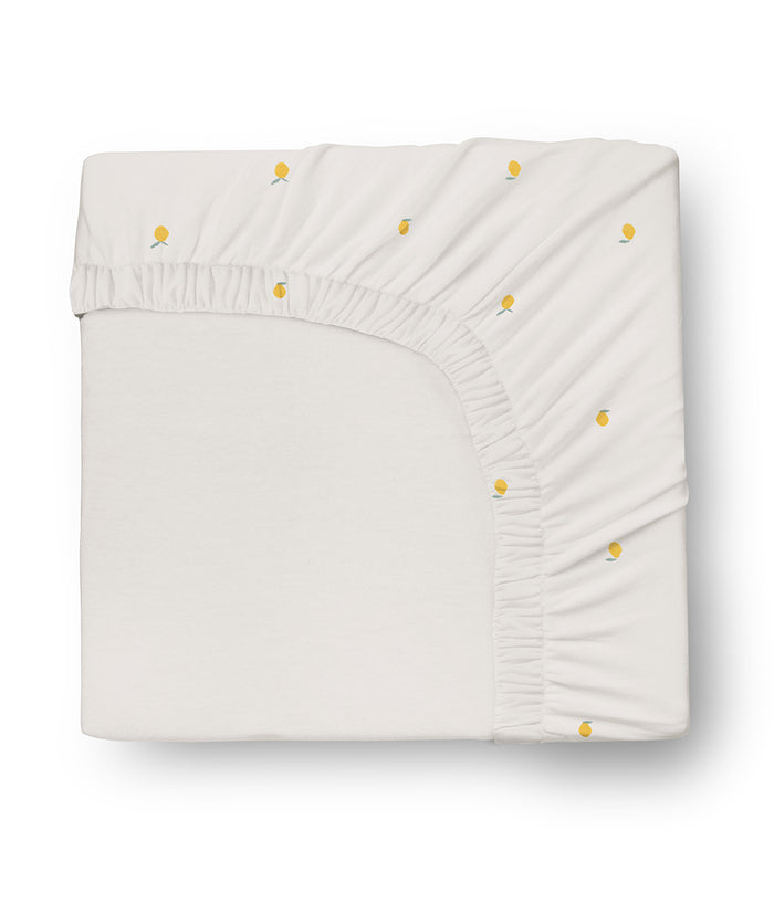 HushDry™ 2-in-1 Waterproof Fitted Single Sheet Viscose from Bamboo Cream Lemons