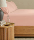 HushDry™ 2-in-1 Waterproof Fitted Super King Sheet Viscose from Bamboo Blush