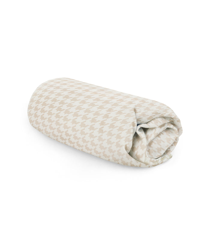 HushDry™ 2-in-1 Waterproof Fitted Super King Sheet Viscose from Bamboo Tan Houndstooth