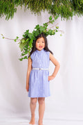 Jacaranda High-Hayley Dress with Belt in Blue
