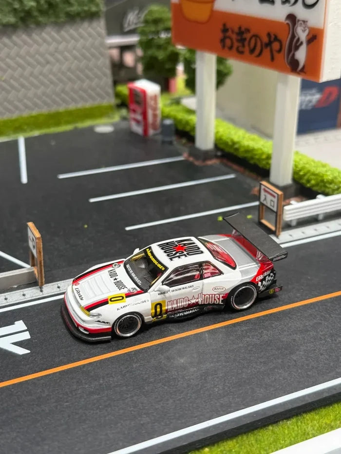 Kaido House + MINIGT 1:64 Silvia S13-R KAIDO WORKS V1 Diecast Model Car