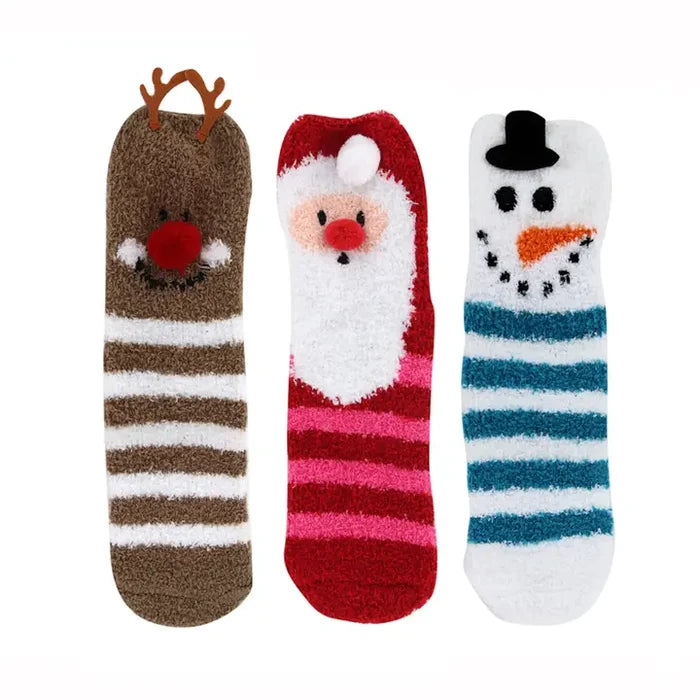 Kids Christmas Fuzzy Socks Assortment