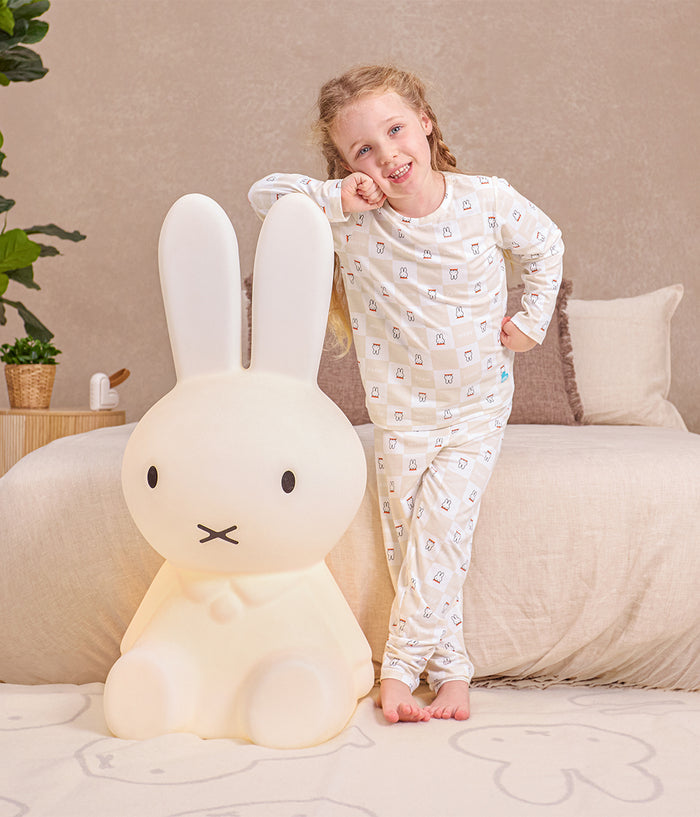 Kids Pyjama Set Long Sleeve Viscose from Bamboo Birch Miffy Checker