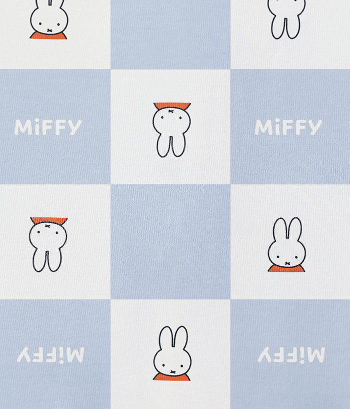 Kids Pyjama Set Long Sleeve Viscose from Bamboo Blue Miffy Checker