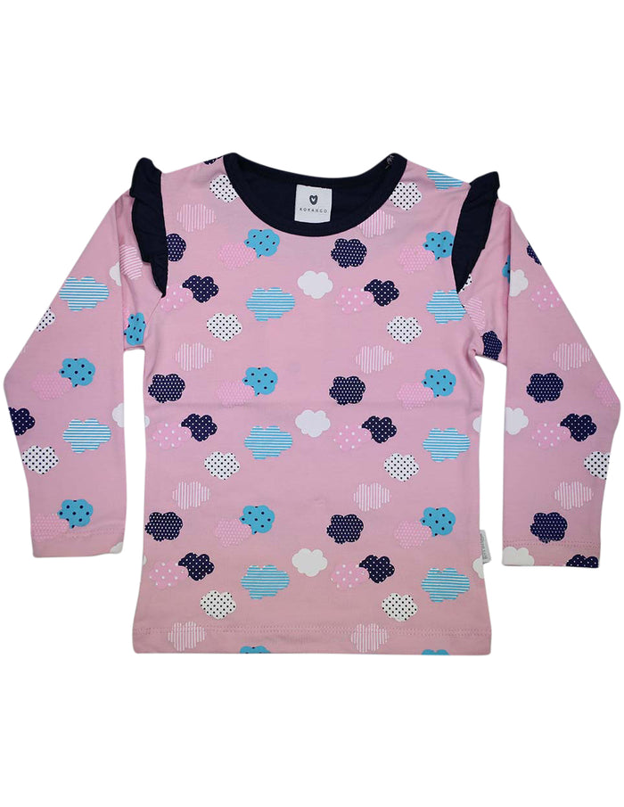 Korango Clouds LS Cloud Print Tee - Pink
