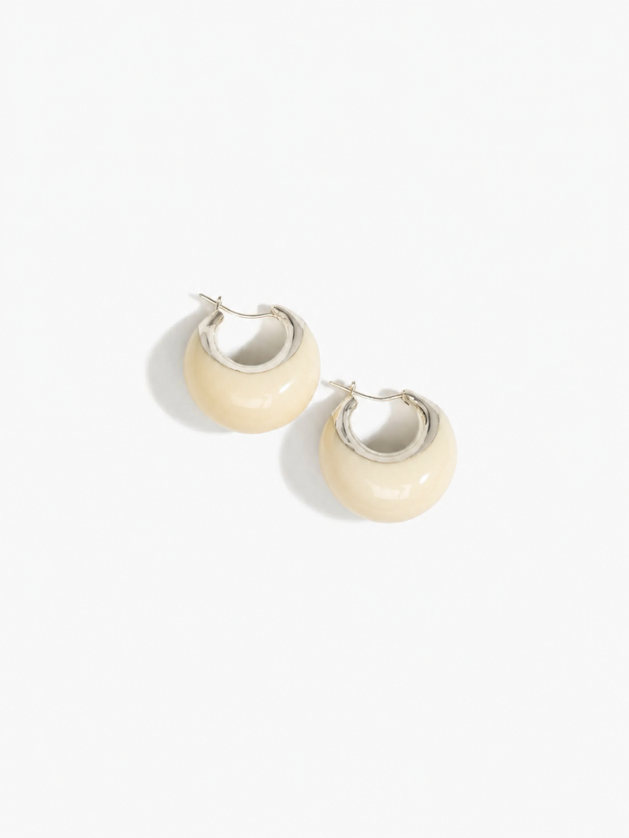 Large Crescent Earrings by Dinosaur Designs - Cream