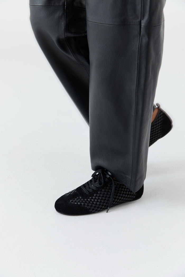 Lattice Weave Ballet Sneaker - Black