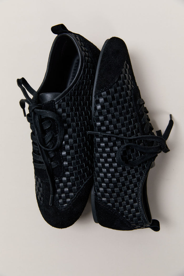 Lattice Weave Ballet Sneaker - Black
