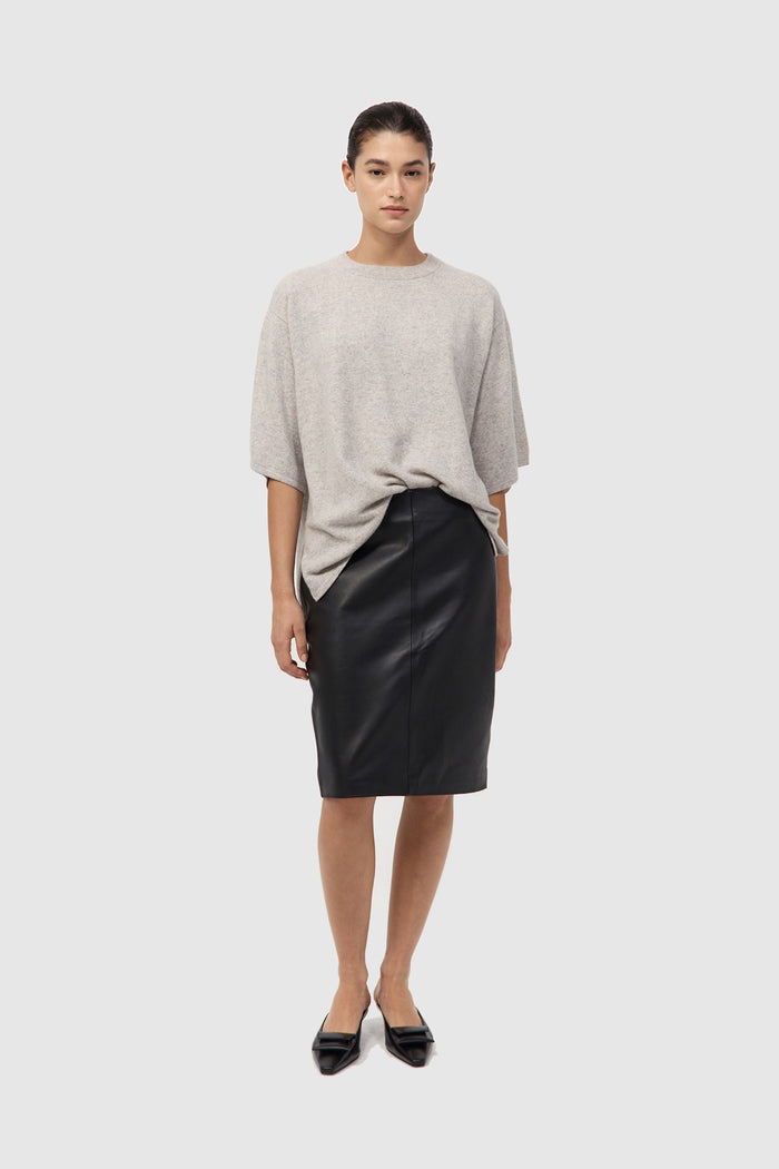 Leather Pencil Skirt - Black