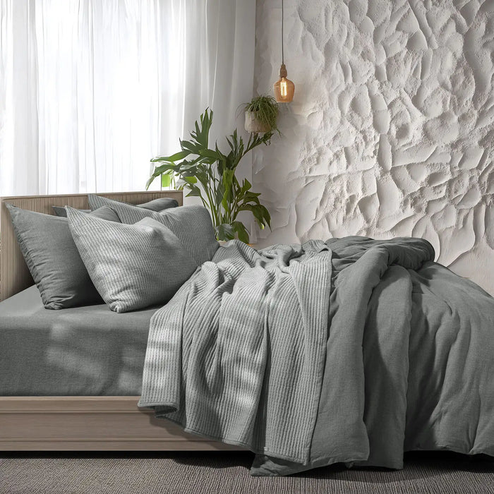 Linen Cotton Quilted Bed Spread Set – Lightweight All-Season Comfort