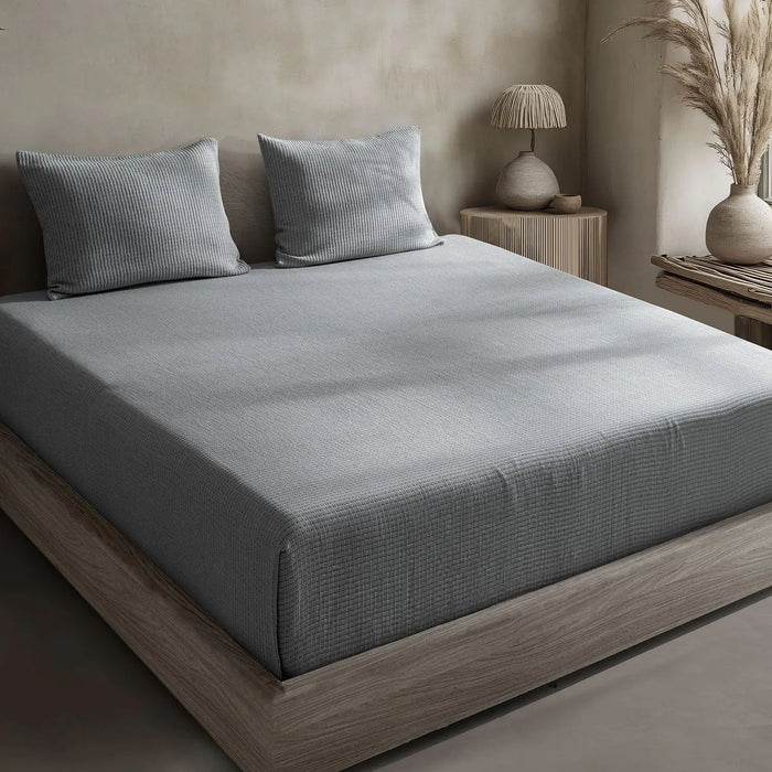 Linen Cotton Quilted Bed Spread Set – Lightweight All-Season Comfort