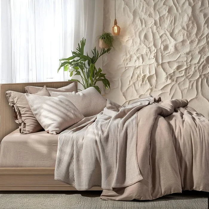 Linen Cotton Quilted Bed Spread Set – Lightweight All-Season Comfort