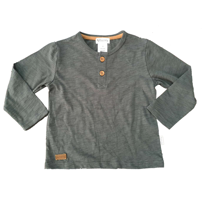 Love Henry Boys Basic Henley Tee - Charcoal