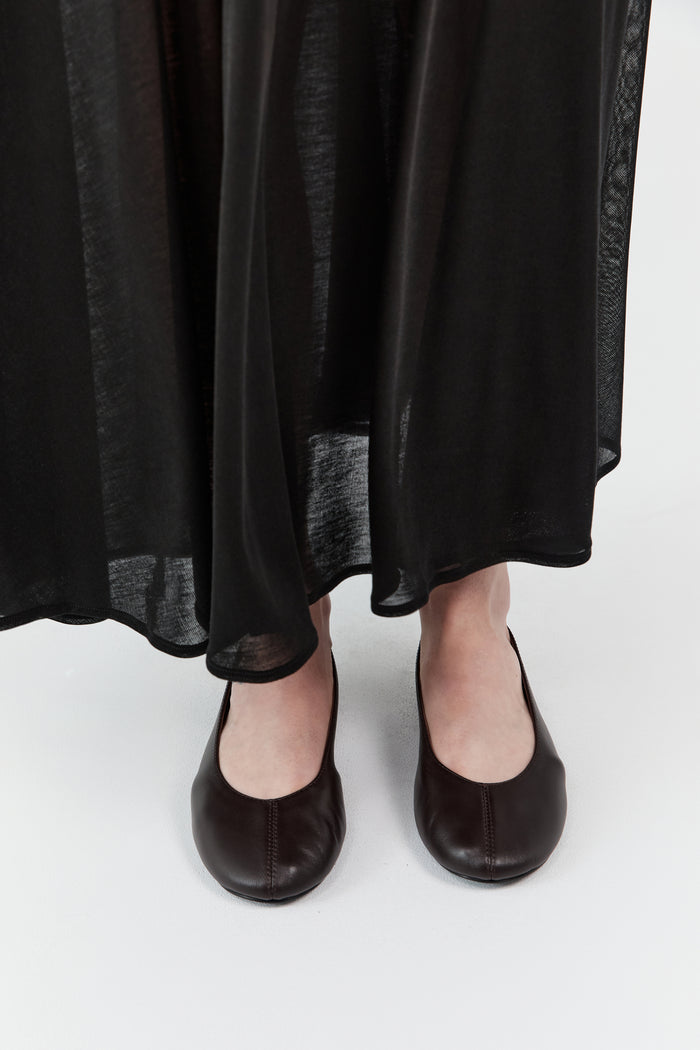 Low Scoop Ballet Flat - Coffee