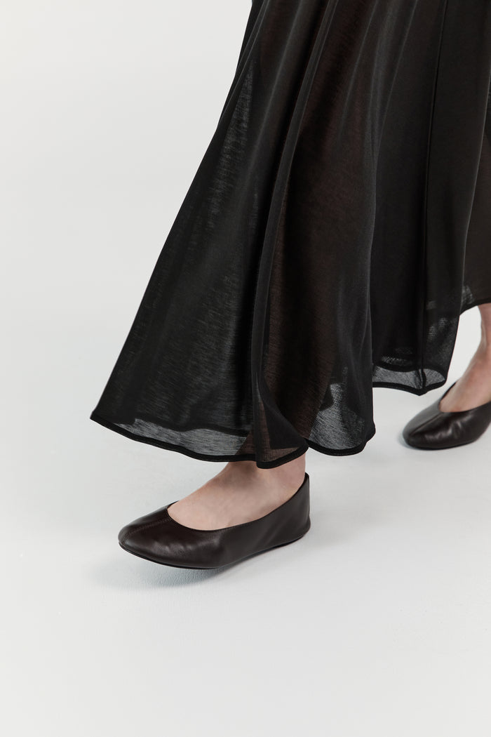 Low Scoop Ballet Flat - Coffee