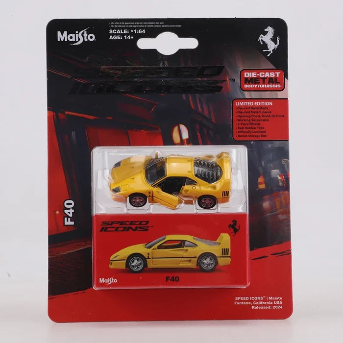 MAISTO 1:64 Ferrari F40 Card Version Alloy Model Car