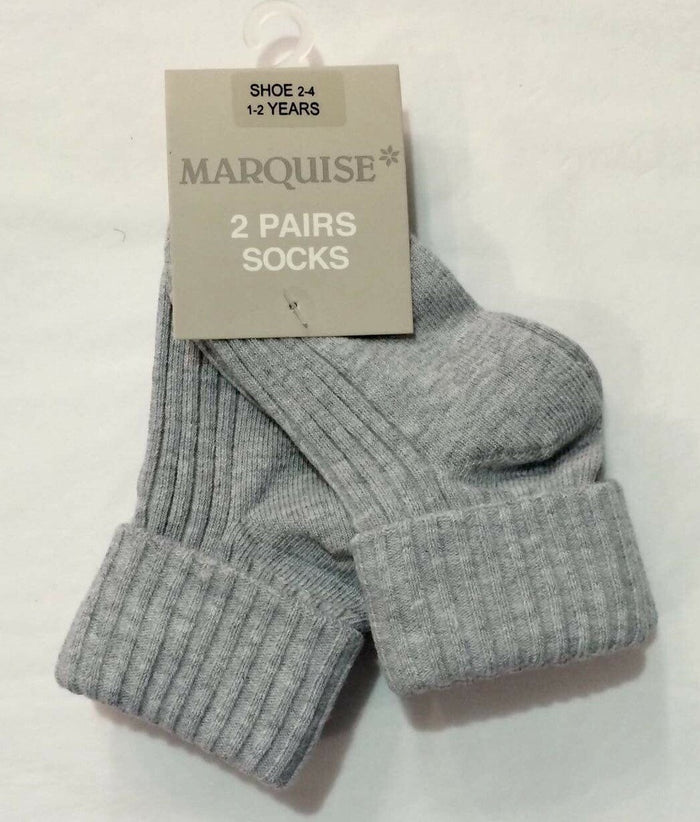 Marquise 2 Pack Grey Knitted Socks - Sweet Thing Baby & Childrens Wear
