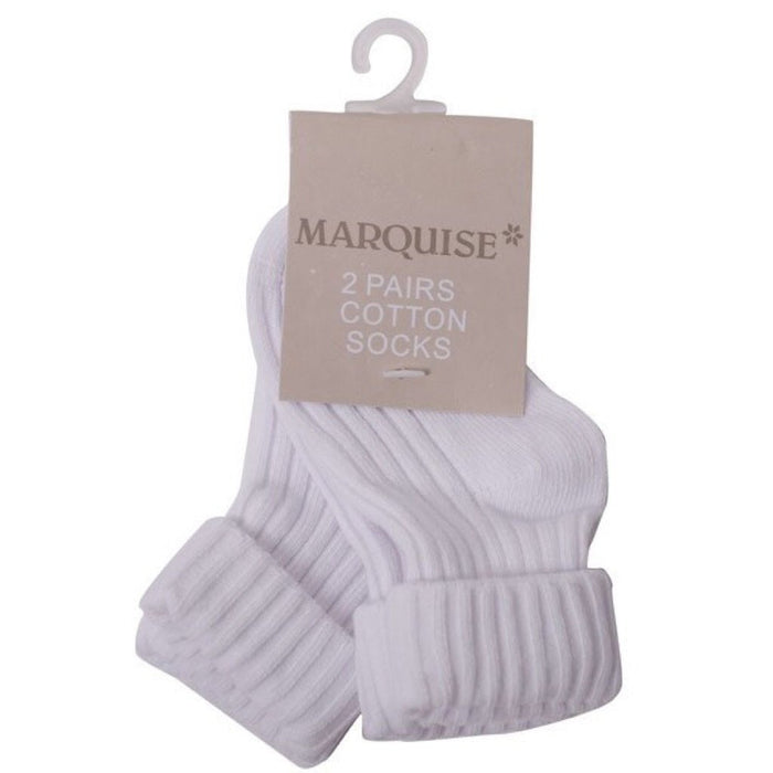 Marquise 2 Pack White Knitted Socks - Sweet Thing Baby & Childrens Wear