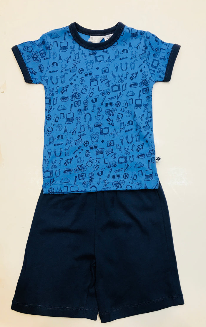 Marquise Fun Print PJ's- Blue