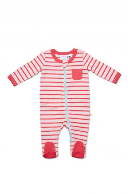 Marquise Terry Zipsuit - Pink Stripe