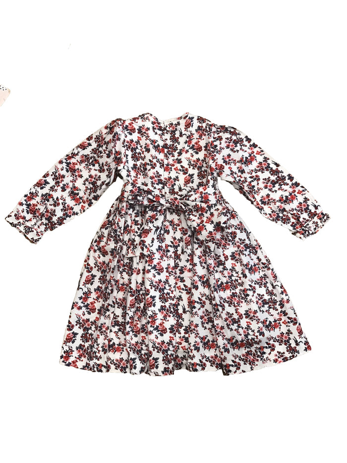 Meleze Hand Smocked Dress Jasmine - Red Floral