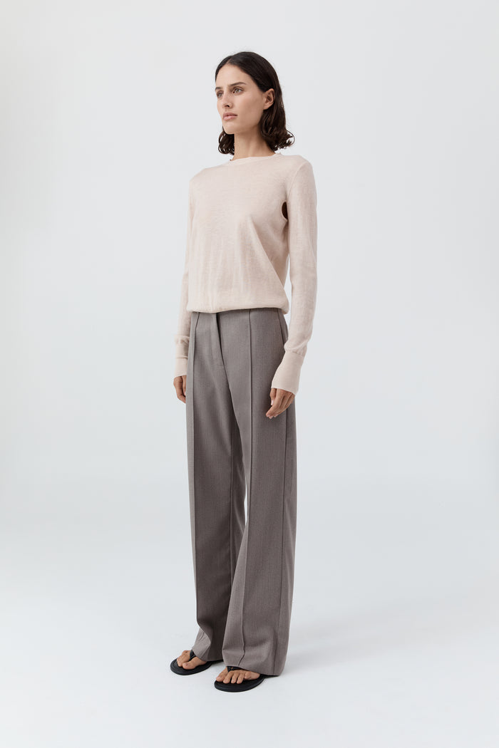 Merino Wool Slit Sleeve Sweater - Powder