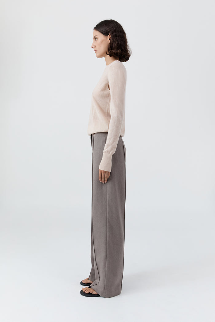 Merino Wool Slit Sleeve Sweater - Powder
