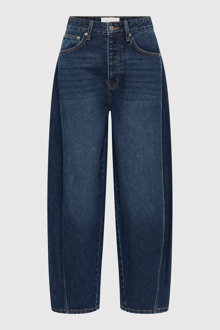 Mid Rise Balloon Jeans - Dark Indigo