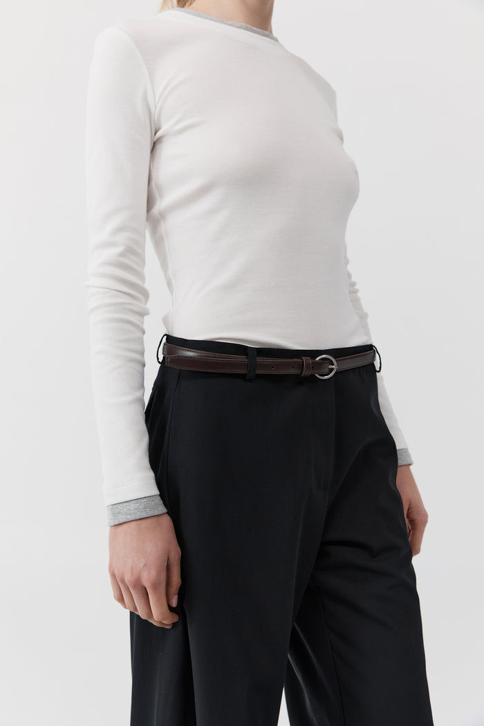 Minimal Slim Belt - Coffee