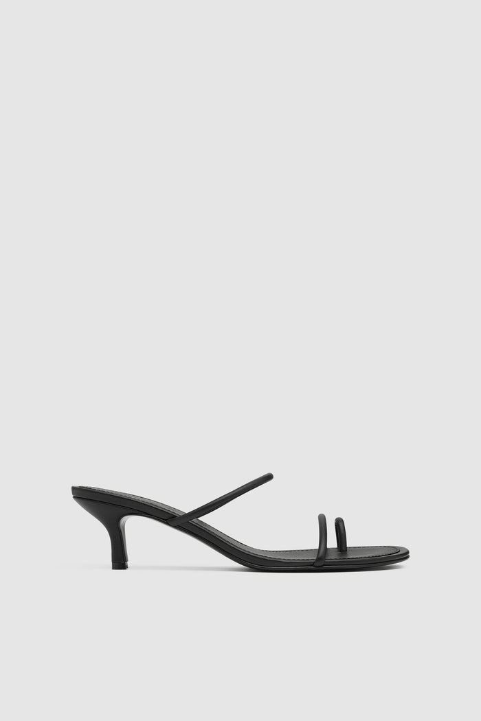Minimal Strap Heel - Black
