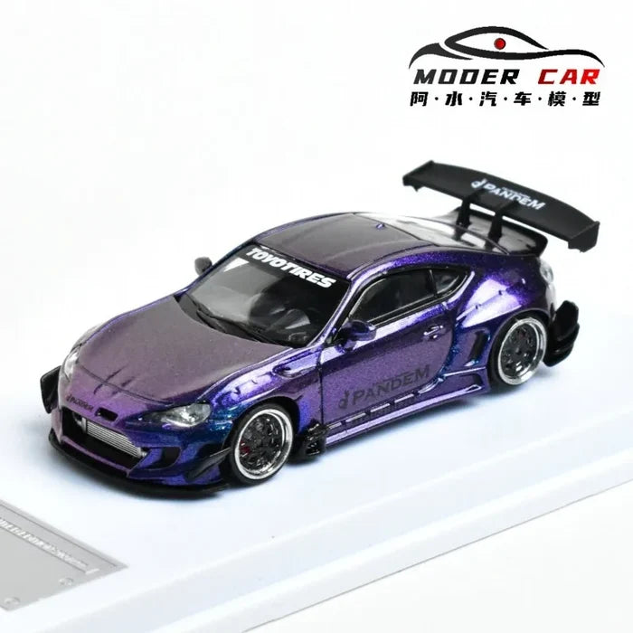 MJ 1:64 Toyota GT86 v3 Pandem Die Casting Alloy Car Model Desktop Ornament Collection Souvenir Male Gift.