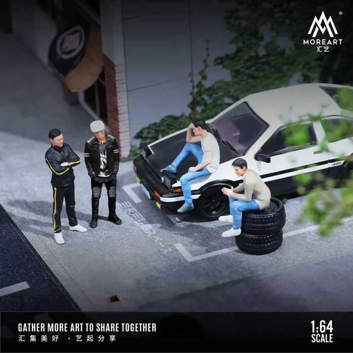 MoreArt 1:64 First Text D Movie Version Of The Four-Figure Model Set, Action & Toy Figures, Car Decoration