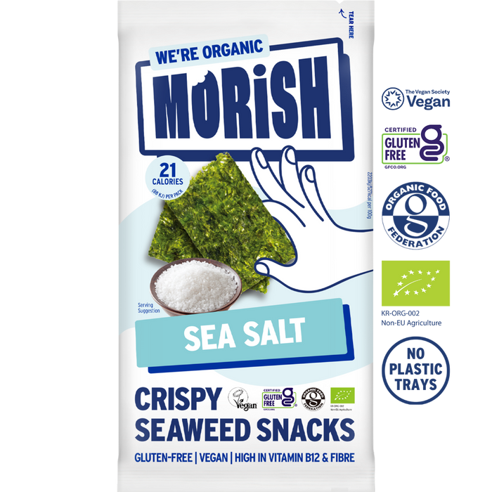 Morish Snacks Organic Sea Salt Seaweed Snacks 5x4g