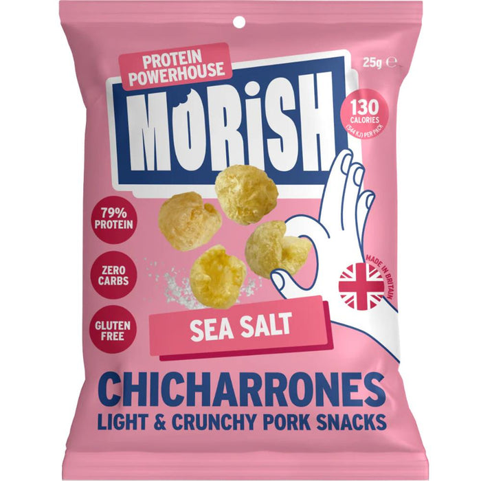 Morish Snacks Pork Chicharrones Sea Salt 25g