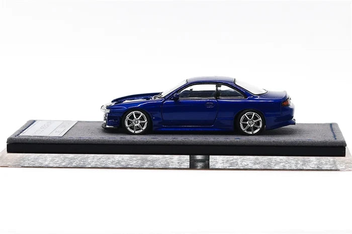 MORTAL 1:64 Silvia S14 240SE Vertex Ridge Midnight Blue / Flash Pink Diecast Model Car
