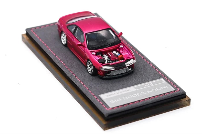 MORTAL 1:64 Silvia S14 240SE Vertex Ridge Midnight Blue / Flash Pink Diecast Model Car