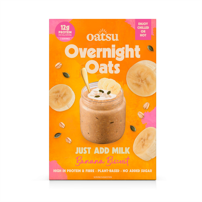Oatsu Banana Biscuit Just Add Milk Overnight Oats 300g
