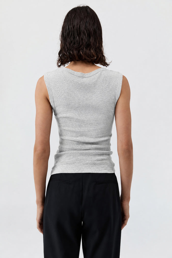 Organic Cotton 90s Top - Grey Marle